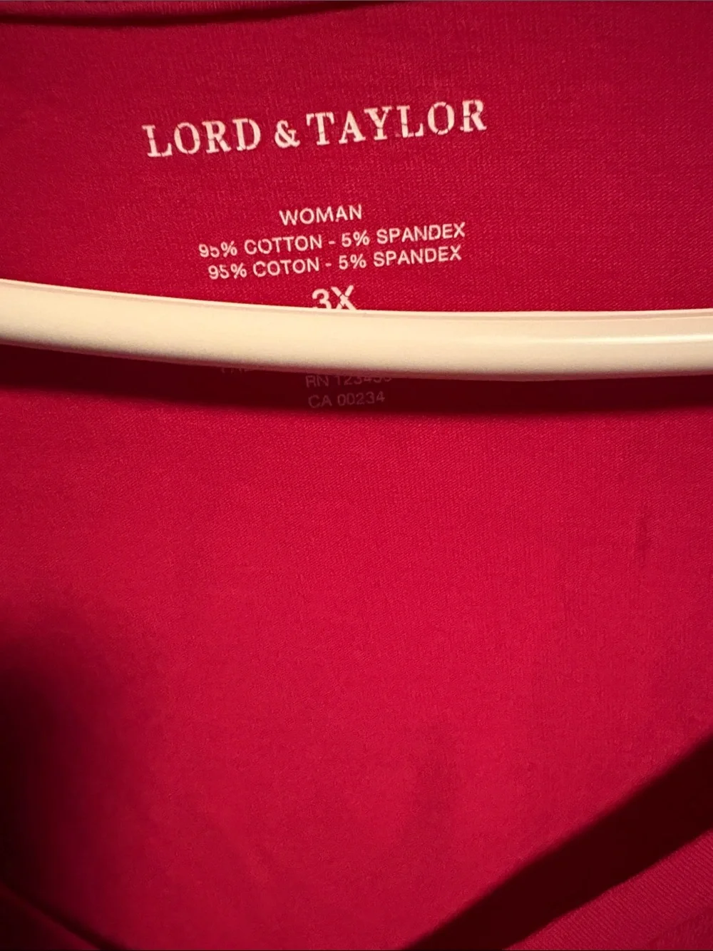 Lord & Taylor Bright Fuchsia V-Neck Short Sleeve Tee - Picture 2 of 8